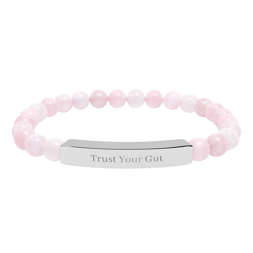 Trust Your Gut Bracelet — by Maxine Smart Natural Stone Bar Bracelet – Stretch Beaded Healing Gemstone Bracelet