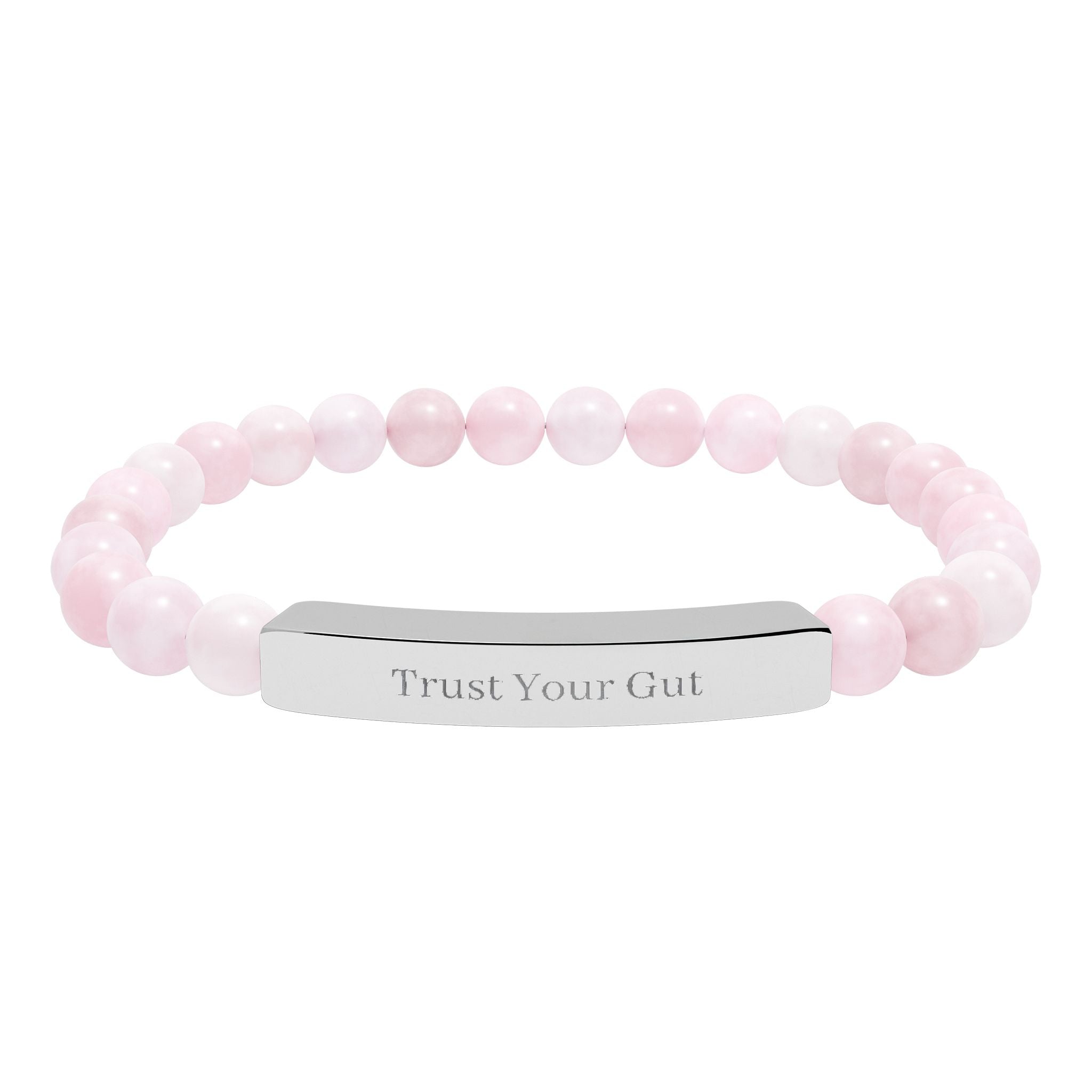 Trust Your Gut Bracelet — by Maxine Smart Natural Stone Bar Bracelet – Stretch Beaded Healing Gemstone Bracelet
