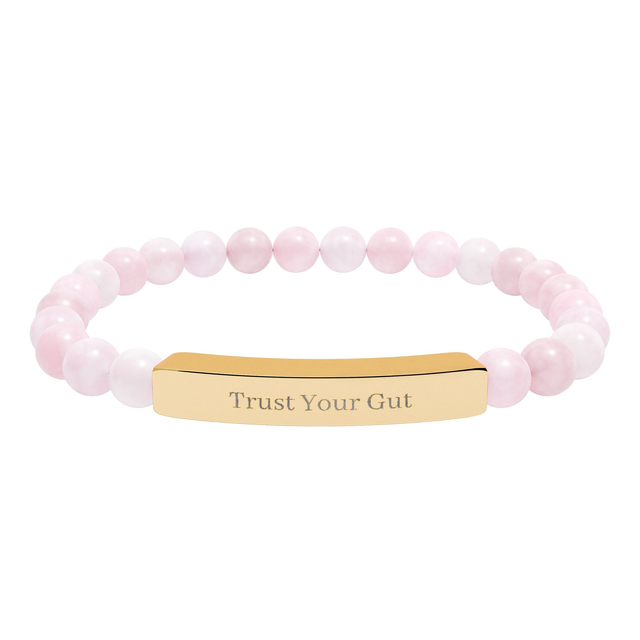 Trust Your Gut Bracelet — by Maxine Smart Natural Stone Bar Bracelet – Stretch Beaded Healing Gemstone Bracelet