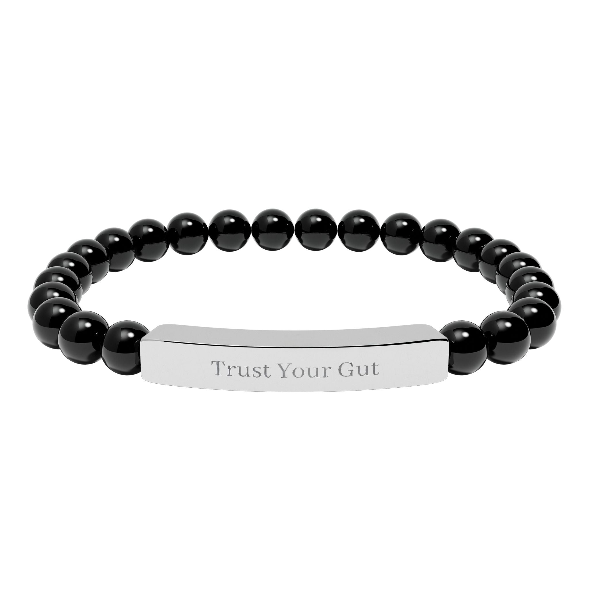 Trust Your Gut Bracelet — by Maxine Smart Natural Stone Bar Bracelet – Stretch Beaded Healing Gemstone Bracelet