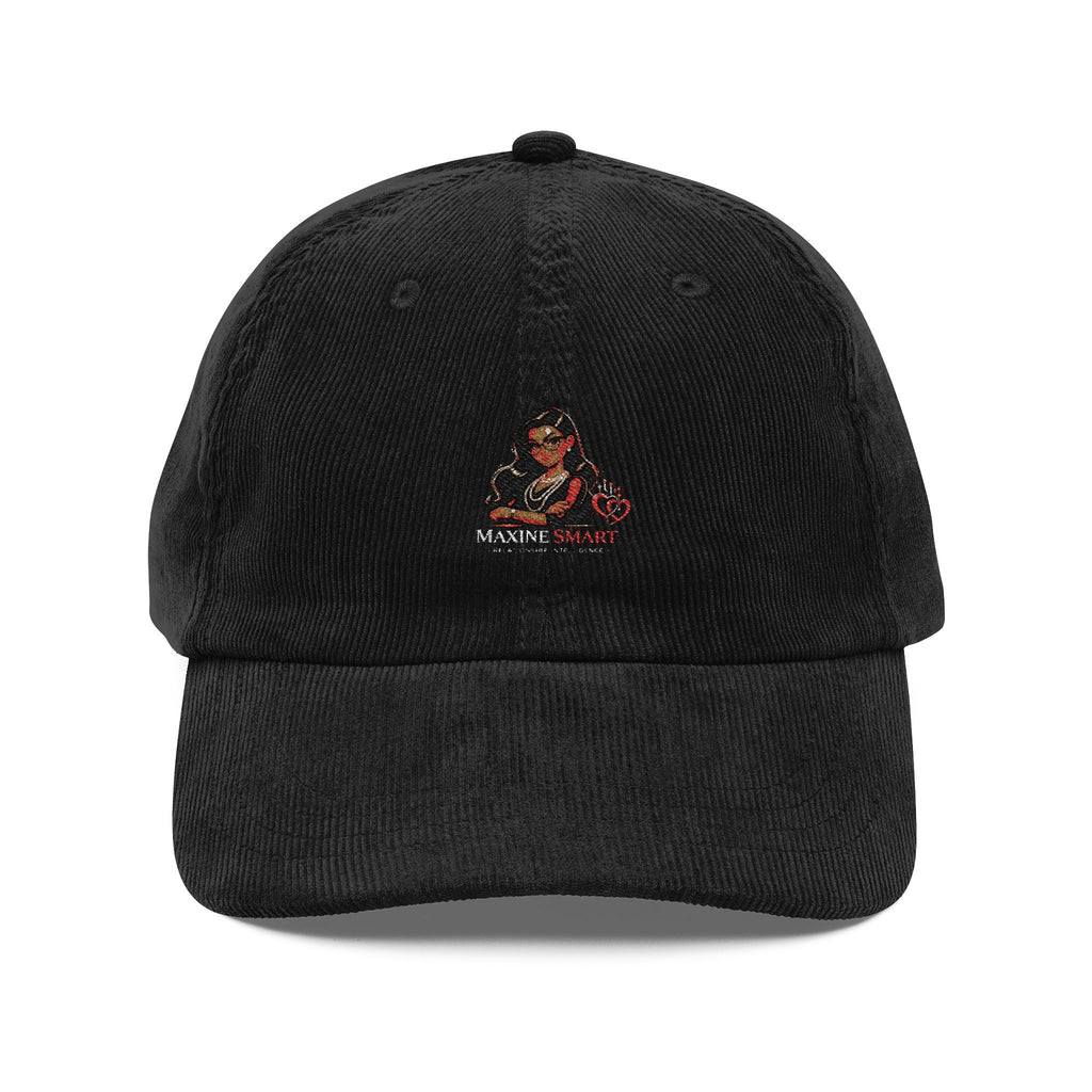 Corduroy Baseball Cap with Vintage Embroidered Puppy