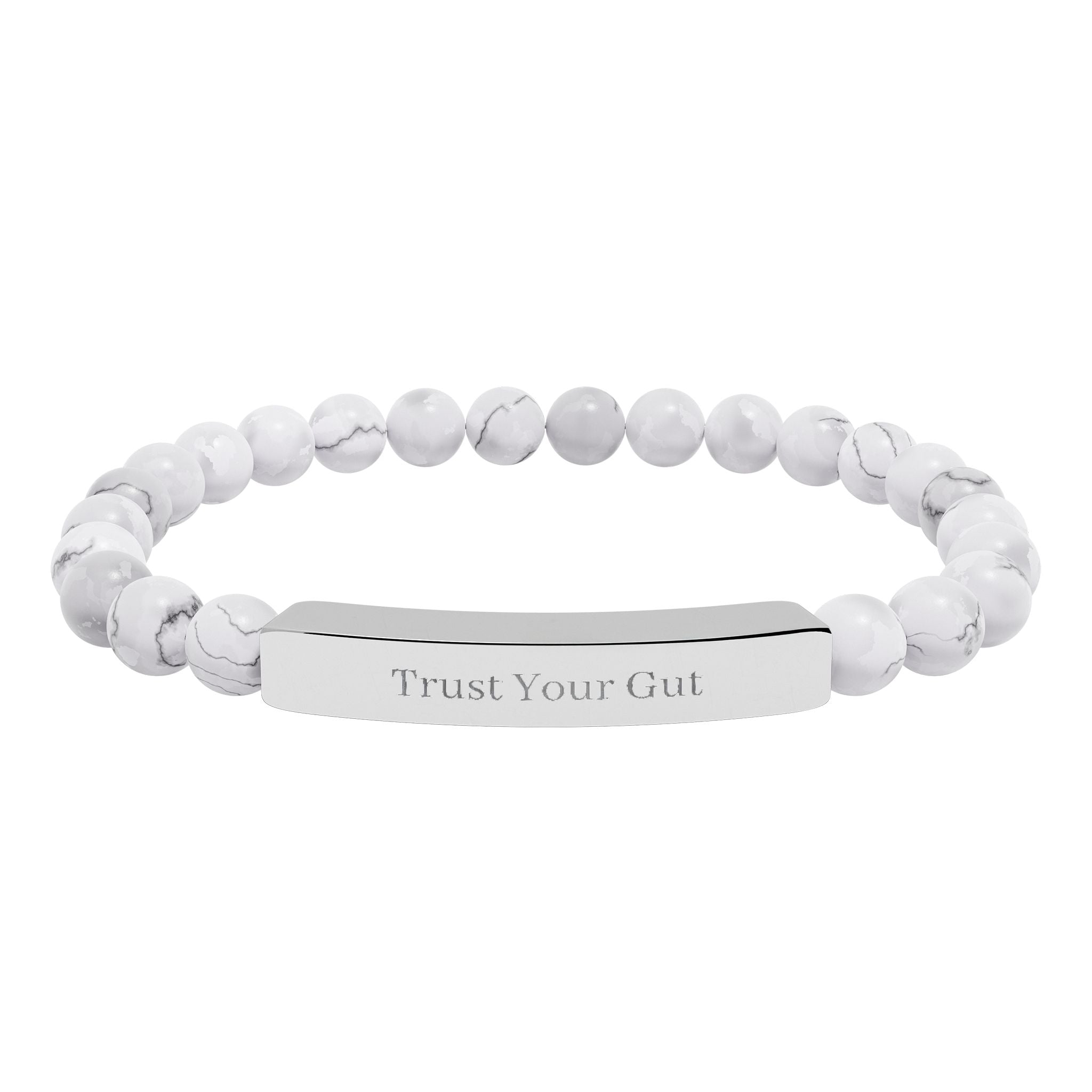 Trust Your Gut Bracelet — by Maxine Smart Natural Stone Bar Bracelet – Stretch Beaded Healing Gemstone Bracelet